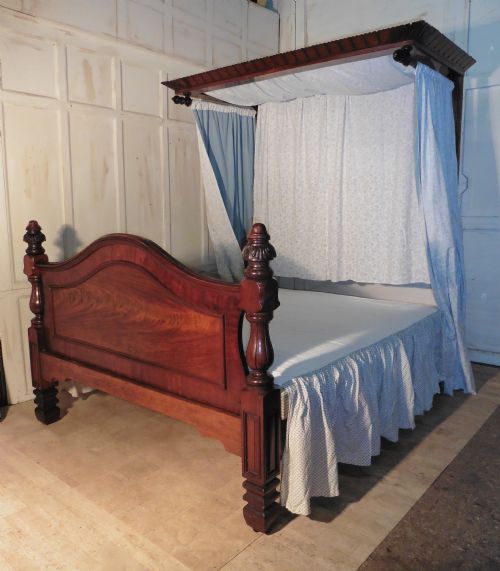Victorian Mahogany King Size Half Tester Bed