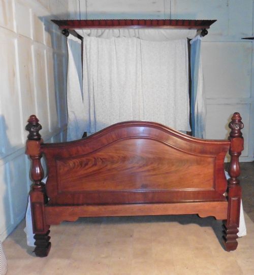 fig 1. Victorian Mahogany King Size Half Tester Bed