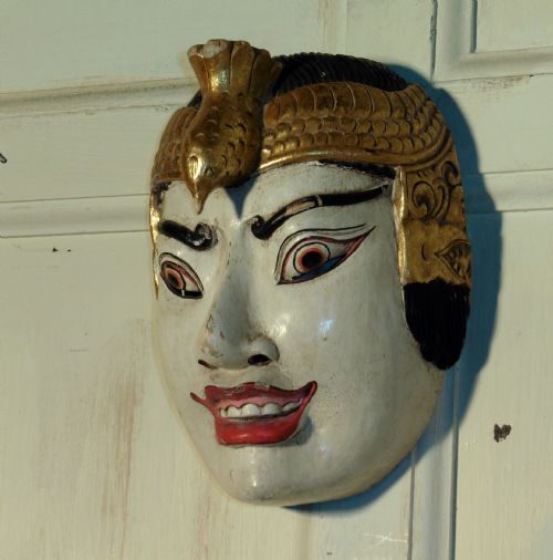fig 1. Saraswati Topeng Carved Wooden Dance Mask from Indonesia