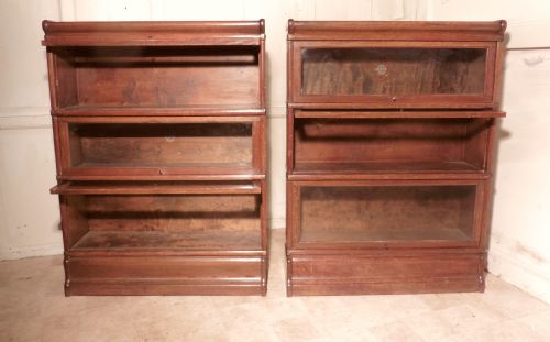 fig 1. A Pair of 3 Stack Oak Globe Wernicke Barristers Bookcases