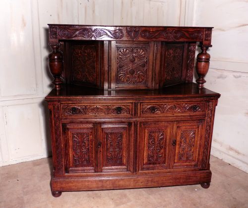 19th  Century Carved Oak Court Cupboard