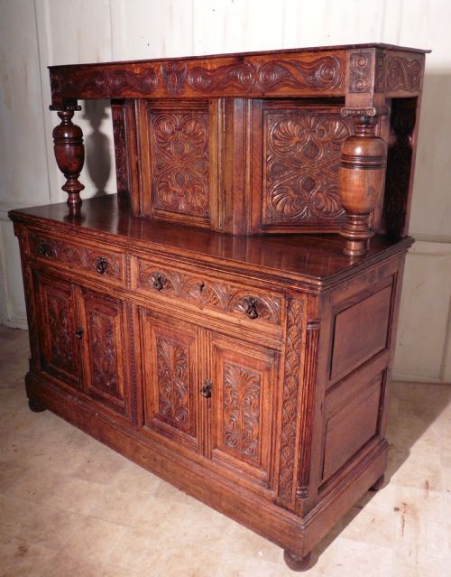 fig 1. 19th Century Carved Oak Court Cupboard