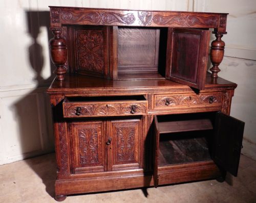 fig 2. 19th Century Carved Oak Court Cupboard