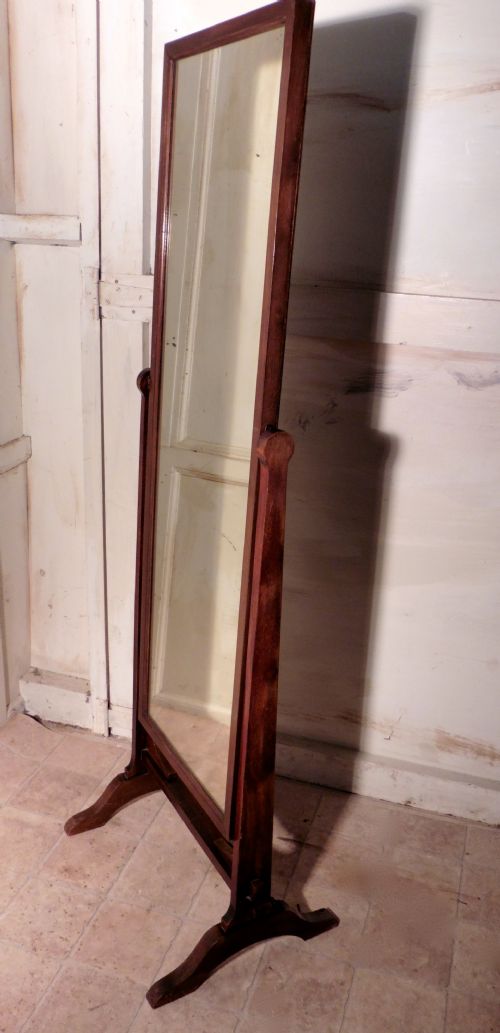 fig 1. Art Deco Walnut Cheval Mirror