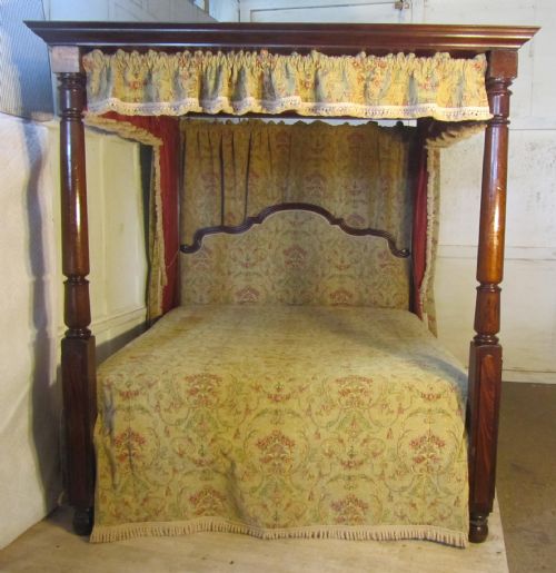 fig 1. Large Victorian Mahogany 6ft Four Poster Bed