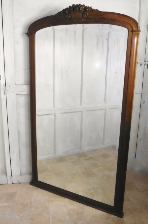 fig 1. Large 19th Century French Carved Oak Wall Mirror