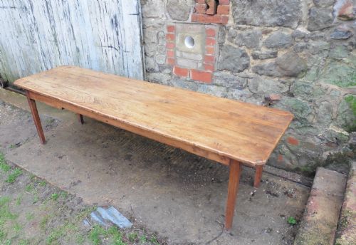 A Large 19th Century Rustic French Farmhouse Elm Table