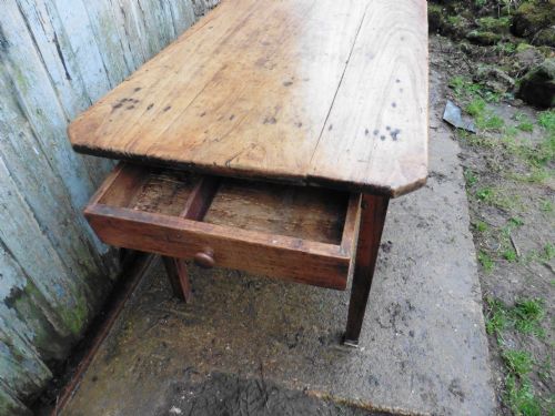 fig 2. A Large 19th Century Rustic French Farmhouse Elm Table