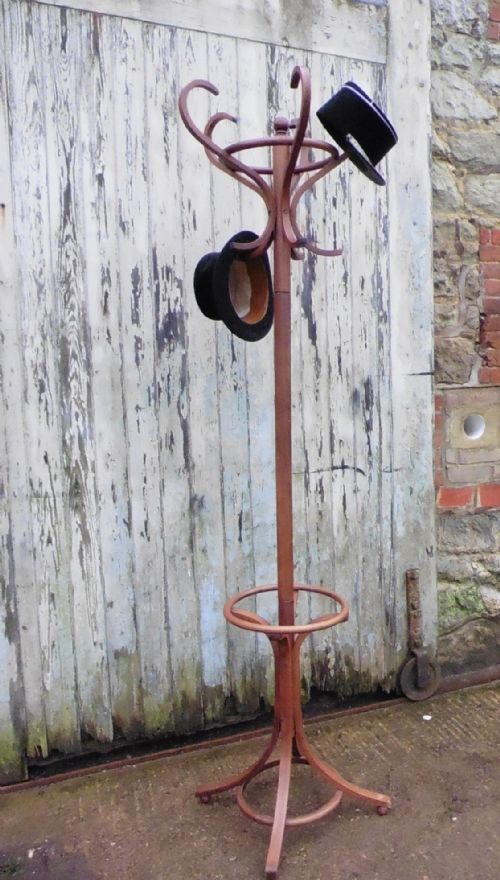 Art Deco Light Coloured Bent Wood Hall Stand
