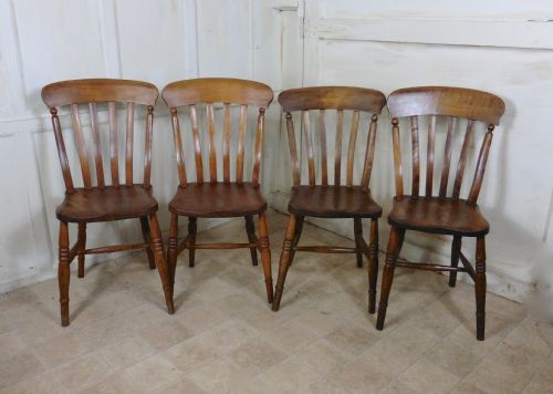 Set of 4 Beech & Elm Country Kitchen Dining Chairs
