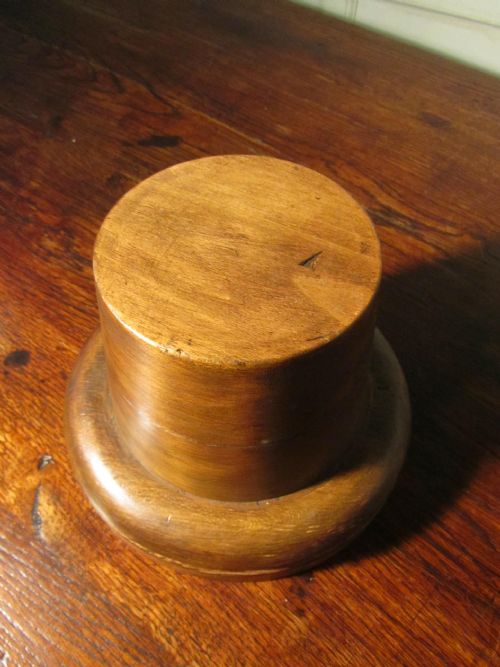 fig 1. French or Belgian Fruit Wood Hat Block Milliners Form