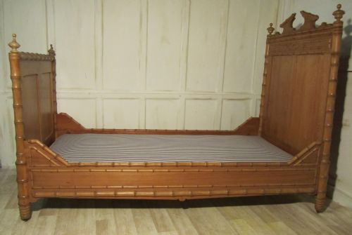 fig 2. French Single Pine Sleigh Bed Lit Bateau