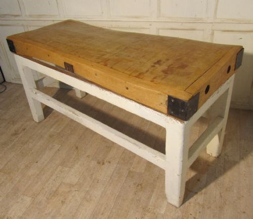 A French Vintage Butchers Chopping Block on Stand