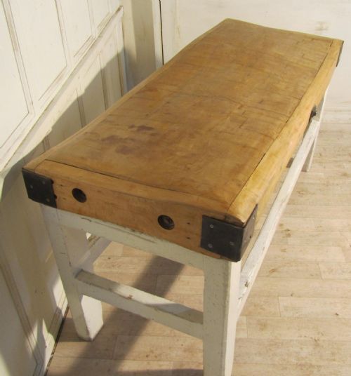 fig 1. A French Vintage Butchers Chopping Block on Stand