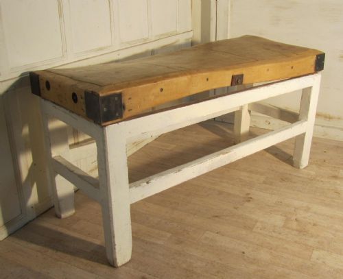 fig 2. A French Vintage Butchers Chopping Block on Stand