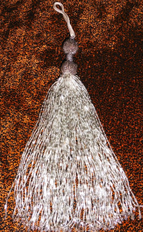 fig 2. 6 Superb Large French Glass Beaded Tassels