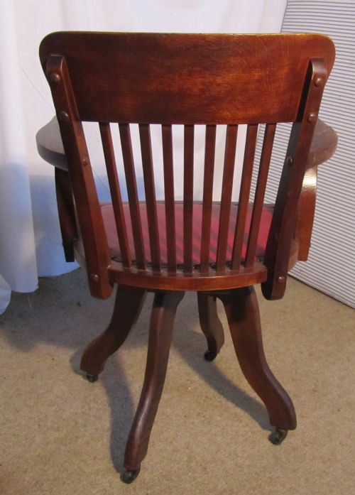 fig 2. A 19th Century Swivelling Oak Office Chair or Desk Chair