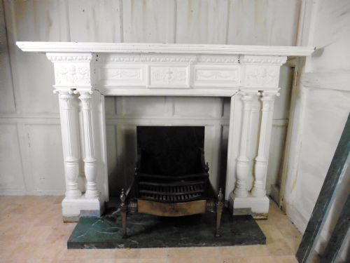 Large 19th Century Adams Style Cast Iron Fire Place