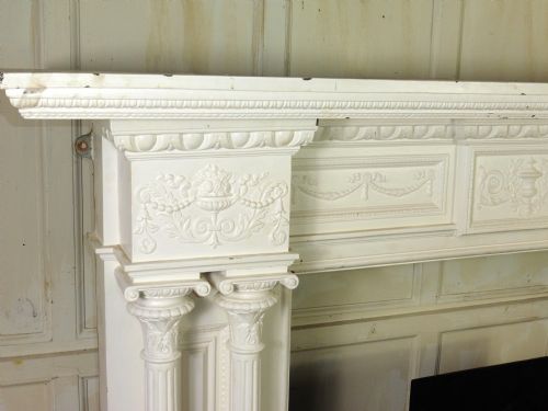 fig 1. Large 19th Century Adams Style Cast Iron Fire Place