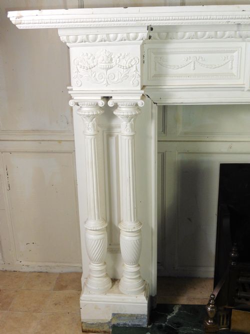 fig 2. Large 19th Century Adams Style Cast Iron Fire Place