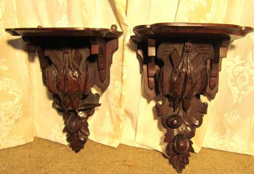 A 19th Century Pair of Carved Wall Brackets