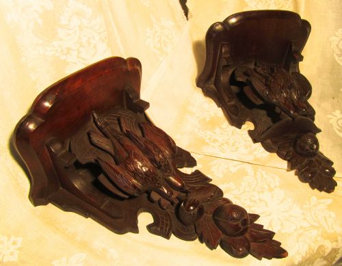 fig 1. A 19th Century Pair of Carved Wall Brackets