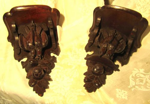 fig 2. A 19th Century Pair of Carved Wall Brackets