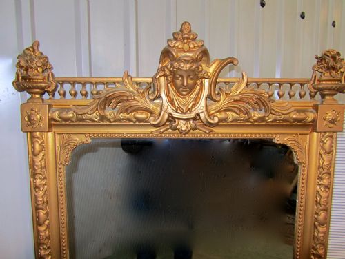 fig 1. A Large French Art Nouveau Gilt Wall Mirror