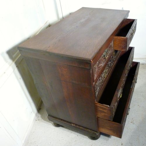 fig 1. 18th Century Carved Oak Chest of Drawers