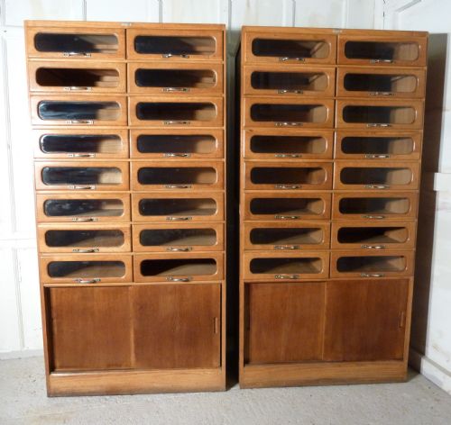 A Pair of Vintage Art Deco Haberdashery Cabinets,shop Fittings