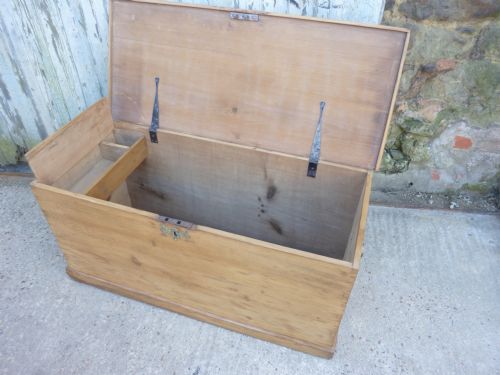 fig 1. Large Victorian Pine Blanket Box or Coffee Table