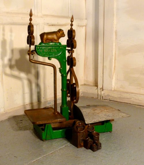 Superb Large Painted Iron Dairy Balance Scales by  Holliday&co London 1907