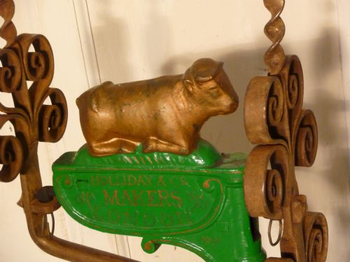 fig 1. Superb Large Painted Iron Dairy Balance Scales by Holliday&Co London 1907