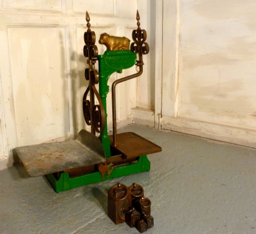 fig 2. Superb Large Painted Iron Dairy Balance Scales by Holliday&Co London 1907