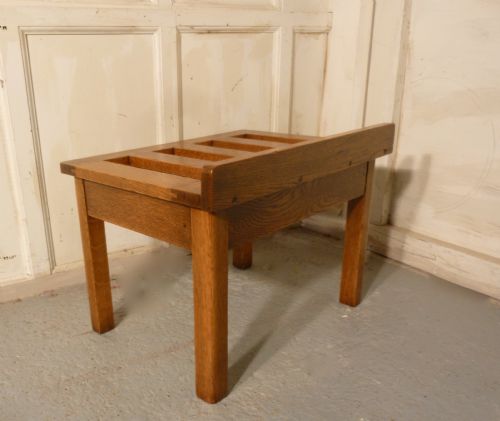 fig 2. A Sturdy Golden Oak Luggage Rack, Suitcase Stand
