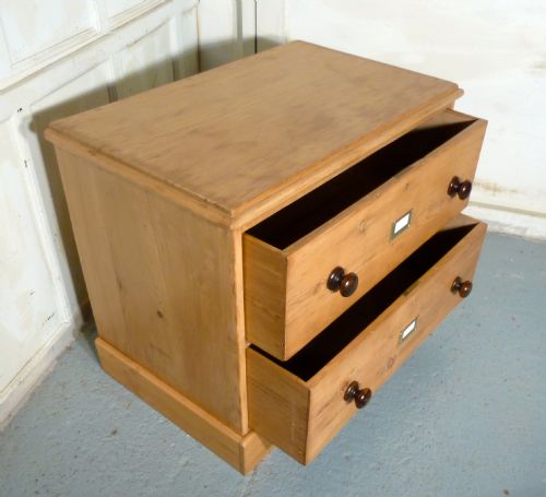 fig 1. A Victorian 2 Drawer Pine Chest of Drawers