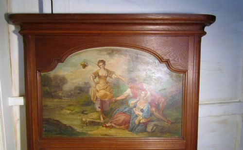 fig 1. A Large 19th Century French Oak Trumeau Mirror, Oil on Canvas