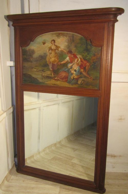 fig 2. A Large 19th Century French Oak Trumeau Mirror, Oil on Canvas
