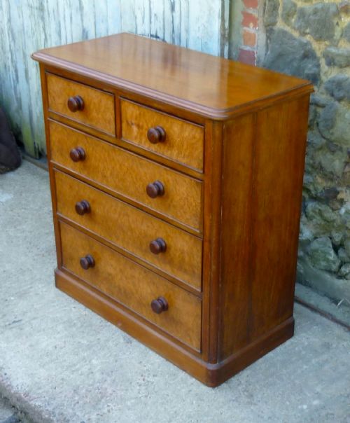 fig 1. A Large Victorian Walnut and Cherry Wood Chest of Drawers