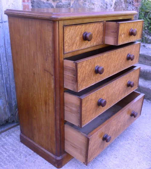 fig 3. A Large Victorian Walnut and Cherry Wood Chest of Drawers