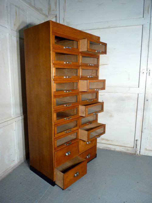 fig 1. Vintage Art Deco Tall Haberdashery Cabinet,Shop Fitting