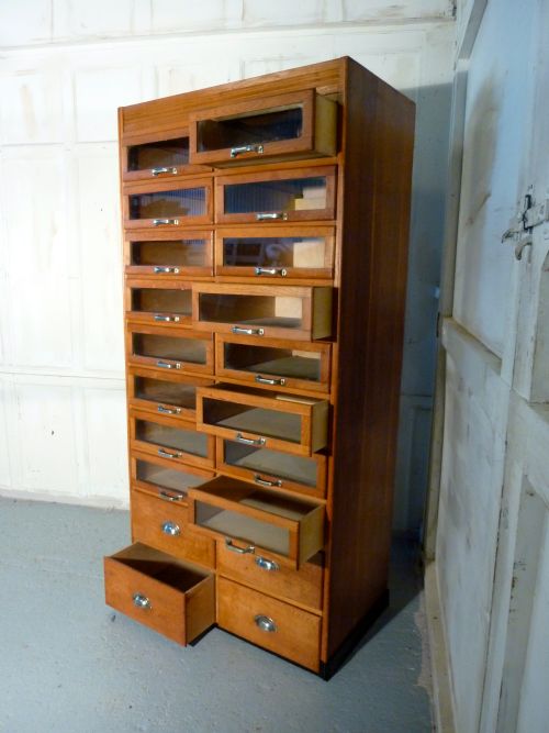 fig 2. Vintage Art Deco Tall Haberdashery Cabinet,Shop Fitting