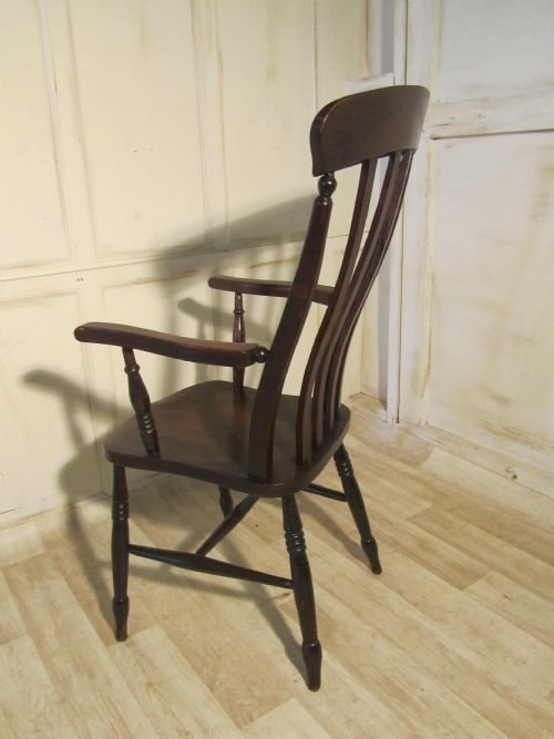 fig 1. Victorian Beech and Elm Slat Back Carver Chair