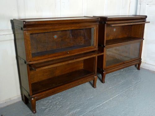 fig 2. A Pair of 2 Stack or a 4 Stack Oak Globe Wernicke Barristers Bookcases