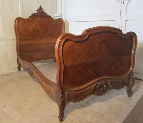 fig 1. Pair of Louis XV Style French Rococo Twin Beds, King Sized Double