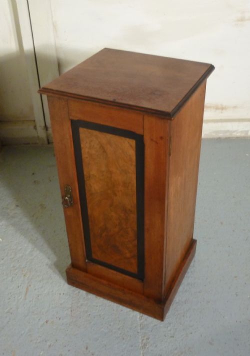 fig 2. Victorian Burr Walnut and Mahogany Bedside Cupboard