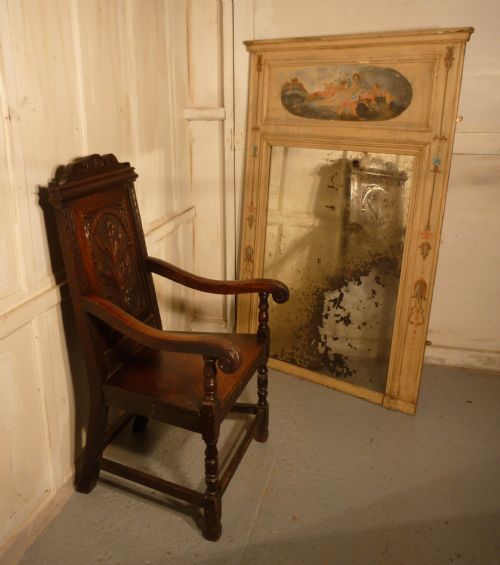 fig 1. Large French Shabby Trumeau Style Console Mirror