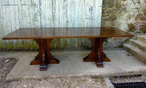 fig 1. Large Gothic Style Walnut Refectory Table, Boardroom Table