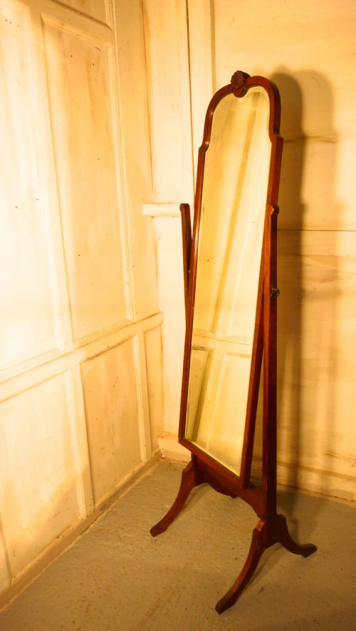 fig 1. Edwardian Mahogany Adam Style Cheval Mirror