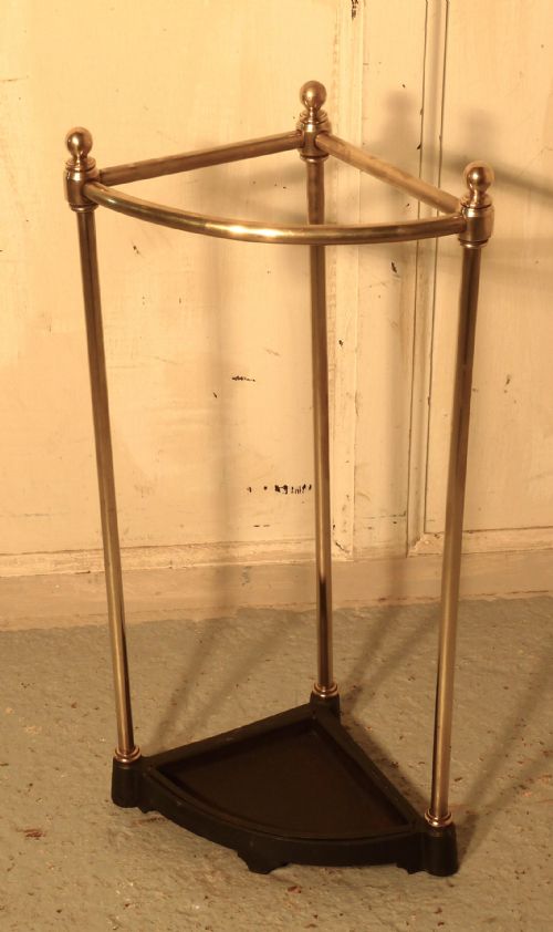 fig 1. A Victorian Brass and Cast Iron Corner Stick Stand or Umbrella Stand